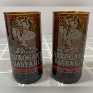 Unique Devil Brown Bottle Glasses Arrogant B@st@rd Bourbon Barrel Aged Glassware